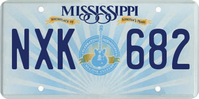 MS license plate NXK682