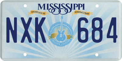 MS license plate NXK684