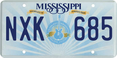MS license plate NXK685