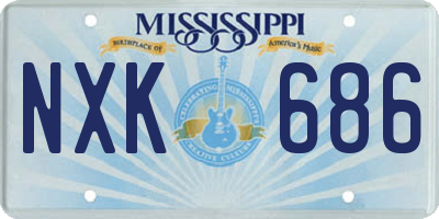 MS license plate NXK686