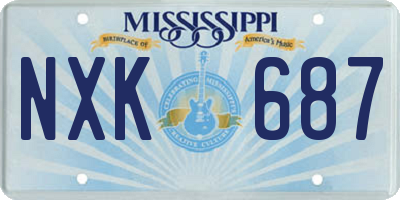MS license plate NXK687