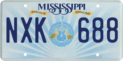 MS license plate NXK688