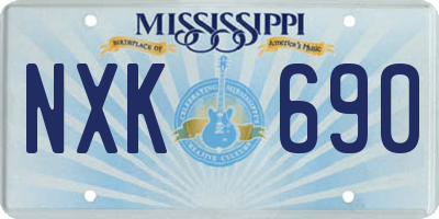 MS license plate NXK690