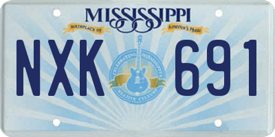 MS license plate NXK691