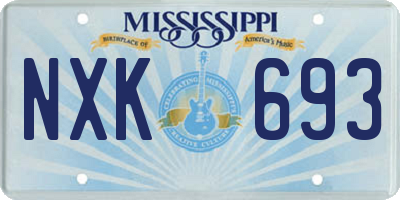 MS license plate NXK693