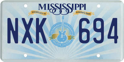 MS license plate NXK694