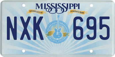 MS license plate NXK695