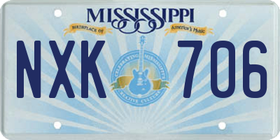 MS license plate NXK706