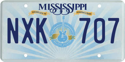 MS license plate NXK707