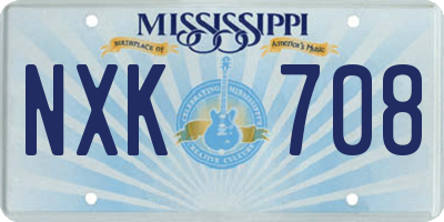 MS license plate NXK708