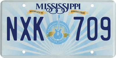 MS license plate NXK709