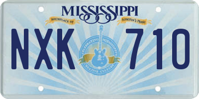 MS license plate NXK710