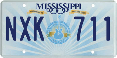 MS license plate NXK711
