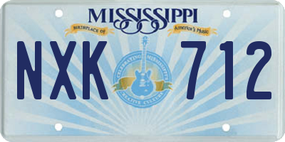 MS license plate NXK712