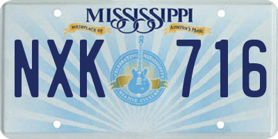 MS license plate NXK716