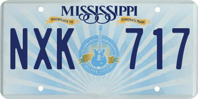MS license plate NXK717
