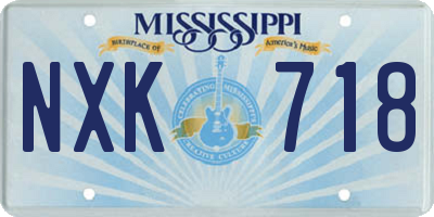 MS license plate NXK718