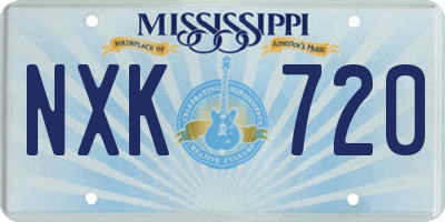 MS license plate NXK720
