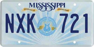 MS license plate NXK721