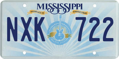 MS license plate NXK722