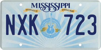 MS license plate NXK723