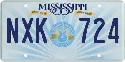 MS license plate NXK724