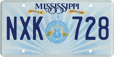 MS license plate NXK728