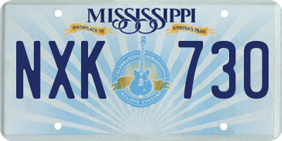 MS license plate NXK730