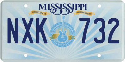 MS license plate NXK732