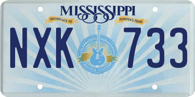 MS license plate NXK733