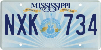 MS license plate NXK734