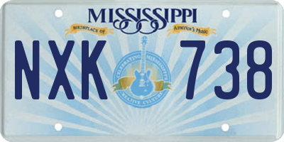 MS license plate NXK738
