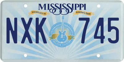 MS license plate NXK745