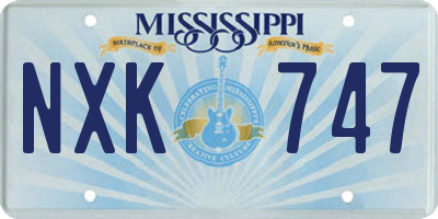 MS license plate NXK747