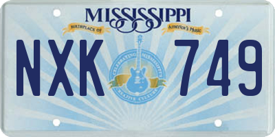 MS license plate NXK749