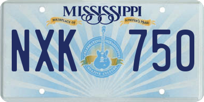 MS license plate NXK750