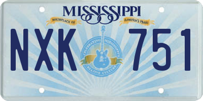 MS license plate NXK751