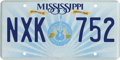MS license plate NXK752