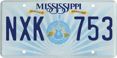 MS license plate NXK753