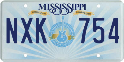 MS license plate NXK754