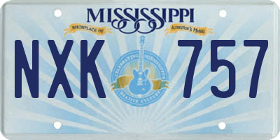 MS license plate NXK757