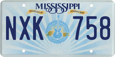 MS license plate NXK758