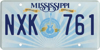 MS license plate NXK761