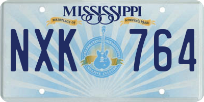 MS license plate NXK764