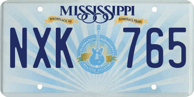 MS license plate NXK765