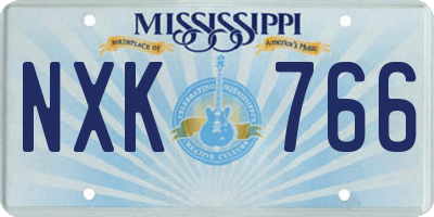 MS license plate NXK766