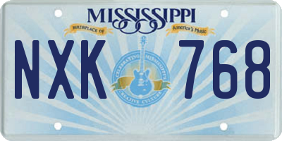 MS license plate NXK768
