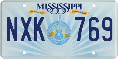 MS license plate NXK769