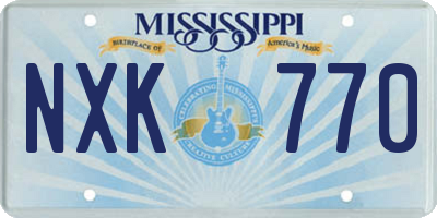 MS license plate NXK770