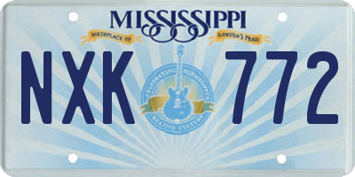 MS license plate NXK772